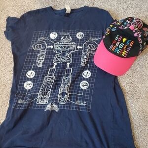 Mighty Morphin Power Rangers Hat and T-Shirt Bundle